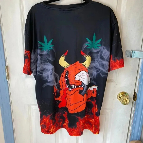 Kulture Clothing Mens Multicolor Beach Summer Casual T Shirt Size 2XL Stretch - Picture 4 of 4